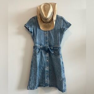 7 for All Mankind - Short Sleeve Classic Denim Dress (Size: S)